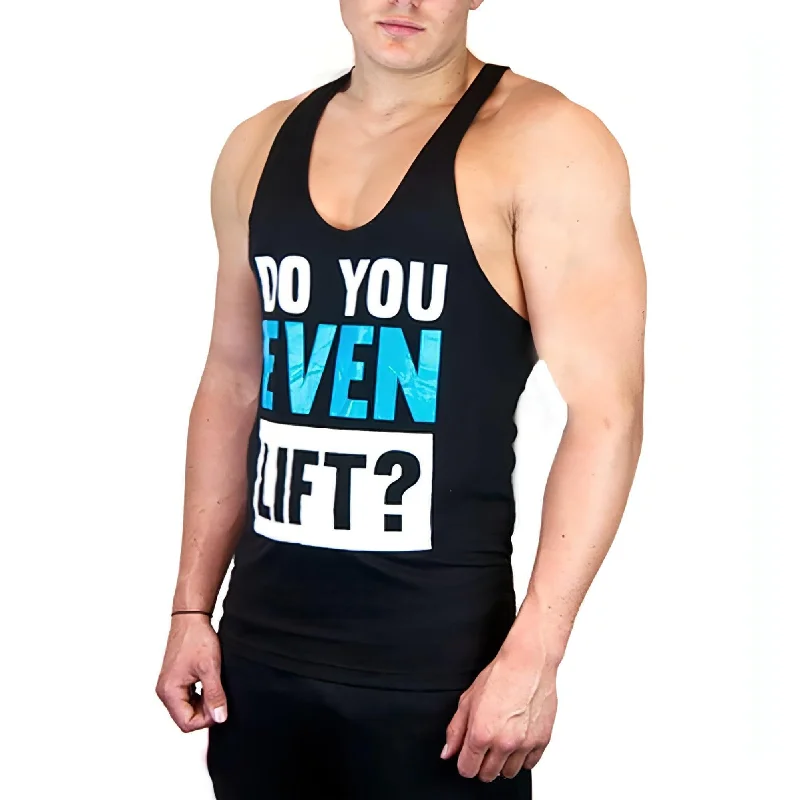 CoreX Fitness Do You Even Lift Stringer Mens Training Vest - Black