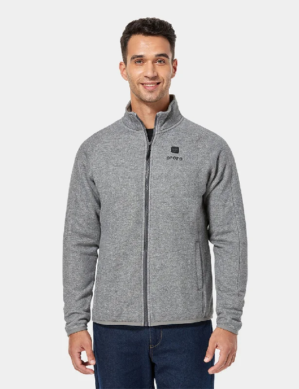 Final Sale - Men's Heated Full-Zip Fleece Jacket - Flecking Gray