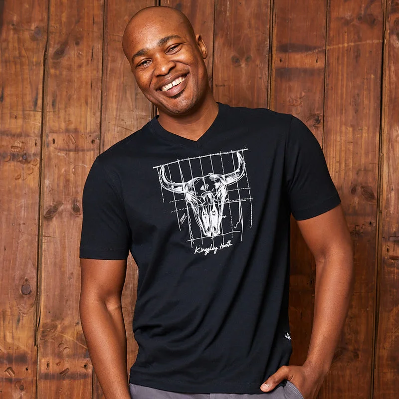 Technical Lines Skull V-Neck Tee Mamba