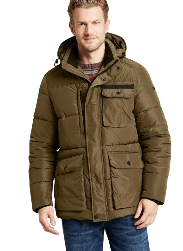 Bugatti Quilted Jacket with Detachable Hood 472313-41030