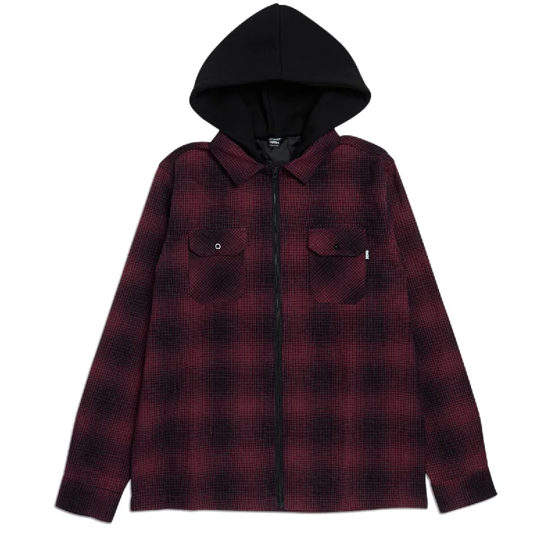 DGK Mood Flannel Shacket Jacket - Burgundy/Black