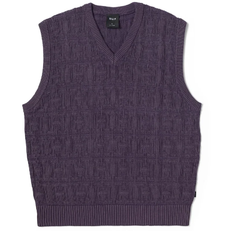 Huf Interlaced Jacquard Overdyed Vest Jacket - Raisin