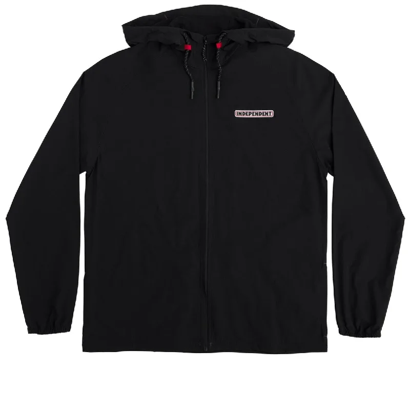 Independent Heights Hooded Windbreaker Jacket - Black