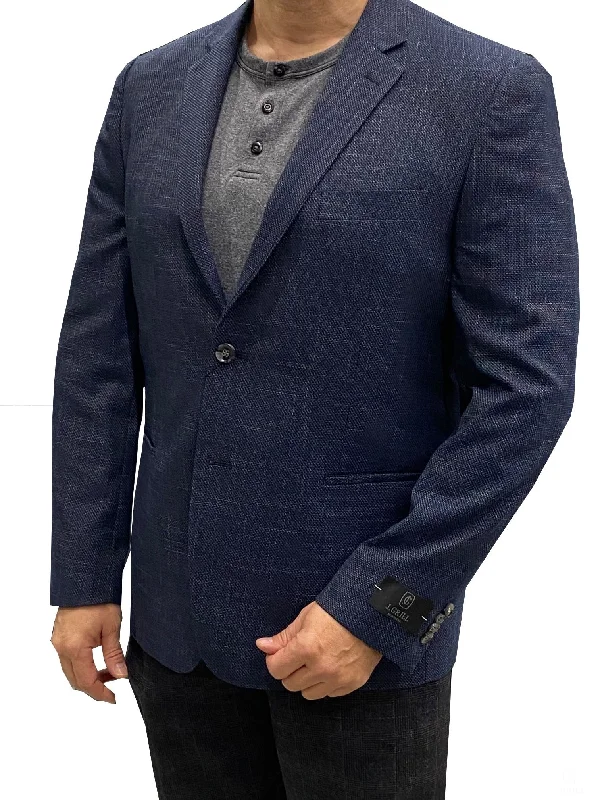 J. Grill Dark Blue Welding Model Fabio Style Sport Jacket - 6419