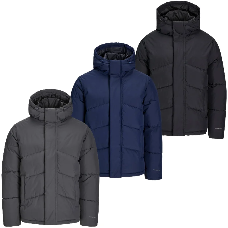 Jack & Jones Mens 'JJWORLD' Hooded Puffer Jacket