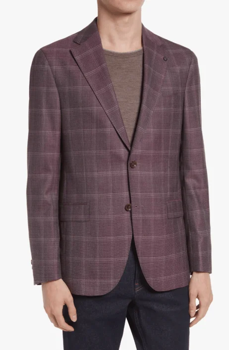 Jack Victor Brick Plaid Midland Sport Coat - N1221217