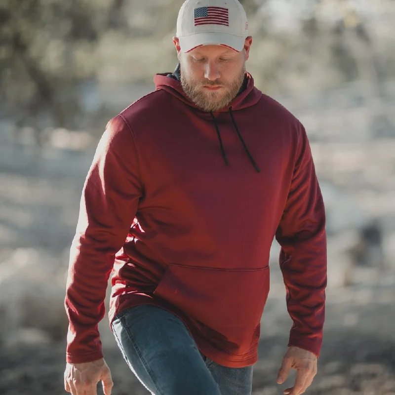 Men's Waffle Top Hoodie - Red Plum