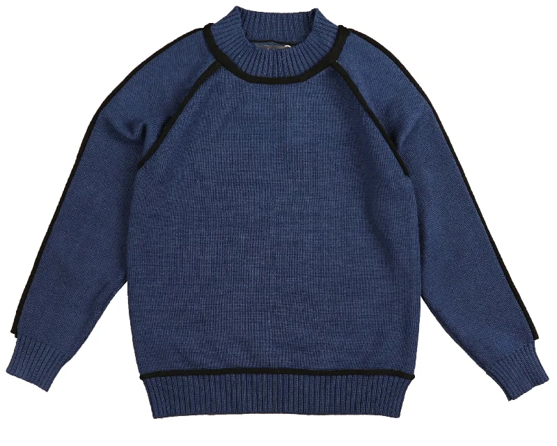 Belati Blue Piping Trim Sweater