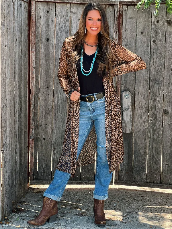 Cody Sheer Leopard Kimono