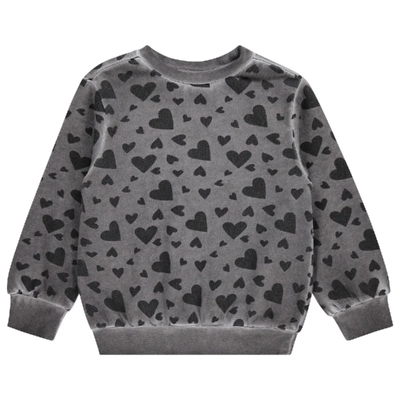 Jaybee Grey Denim Heart Sweatshirt