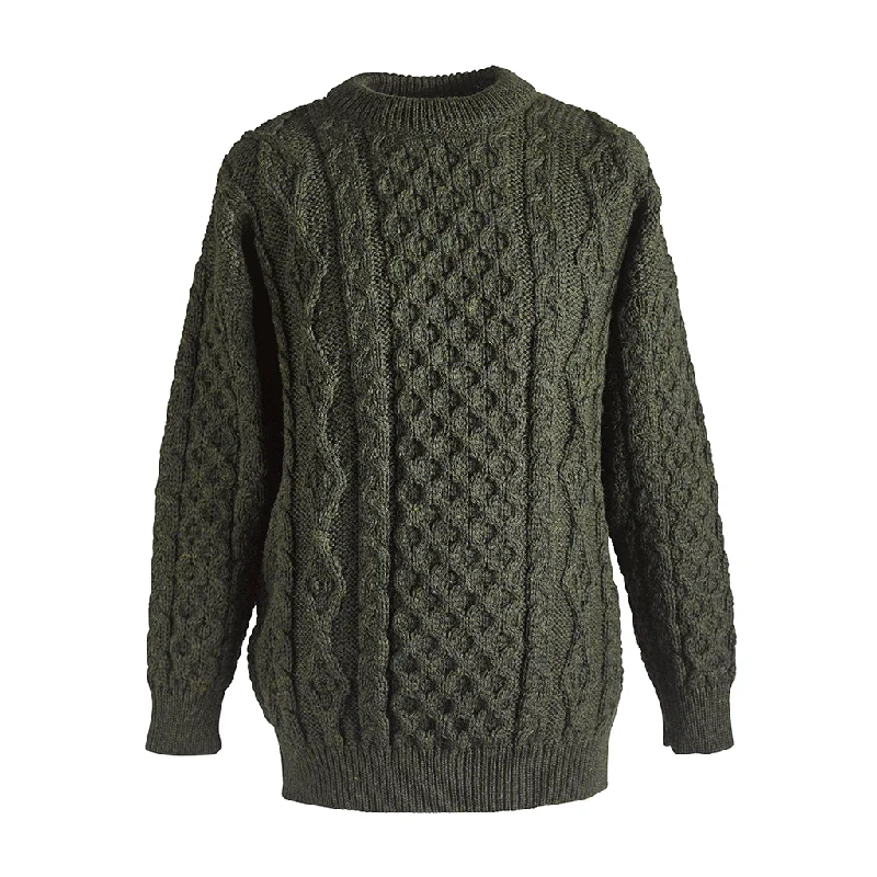 Crew Sweater Green Fleck