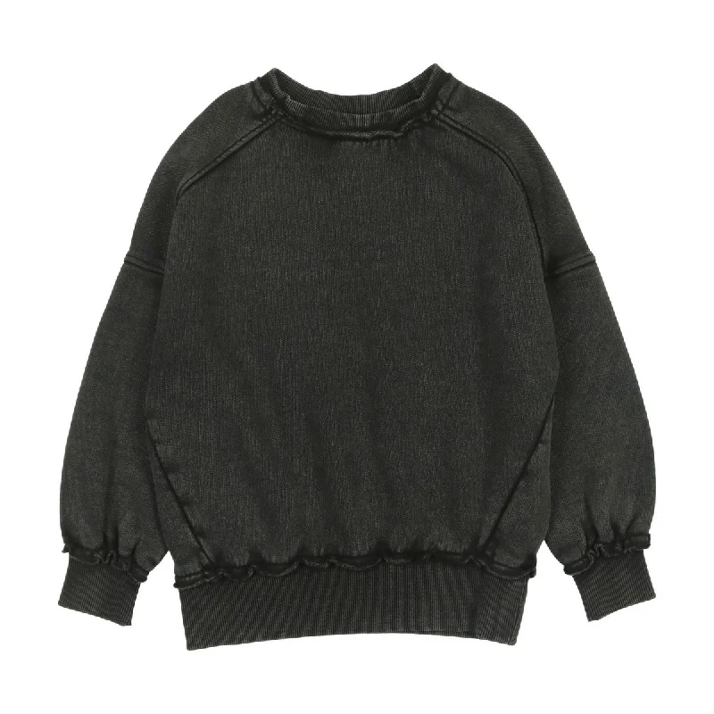 Kin And Kin Black Denim Washed Sweatshirt