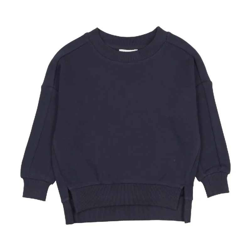 Kin And Kin Blue Tonal W Applique Sweatshirt