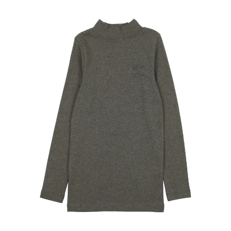 Kin And Kin Heathered Grey Mock Turtlenceck