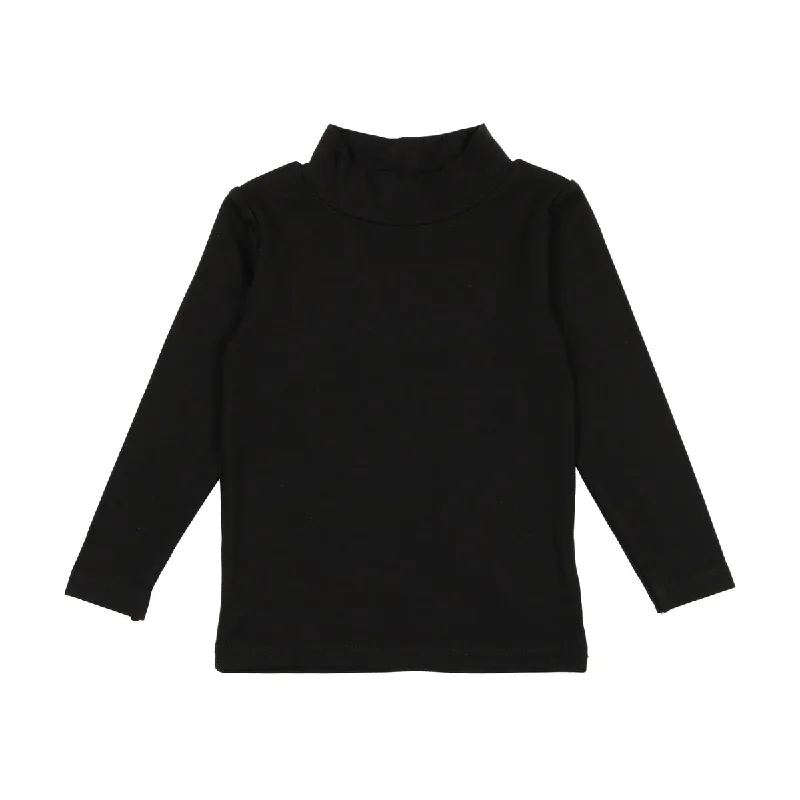 Lil Legs Black Bamboo Mockneck