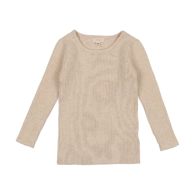 Lil Legs Ecru Knit Crewneck Sweater