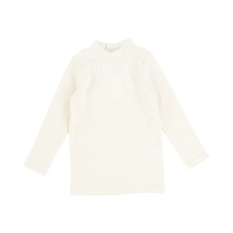 Lil Legs Ivory Ribbed Mock Neck