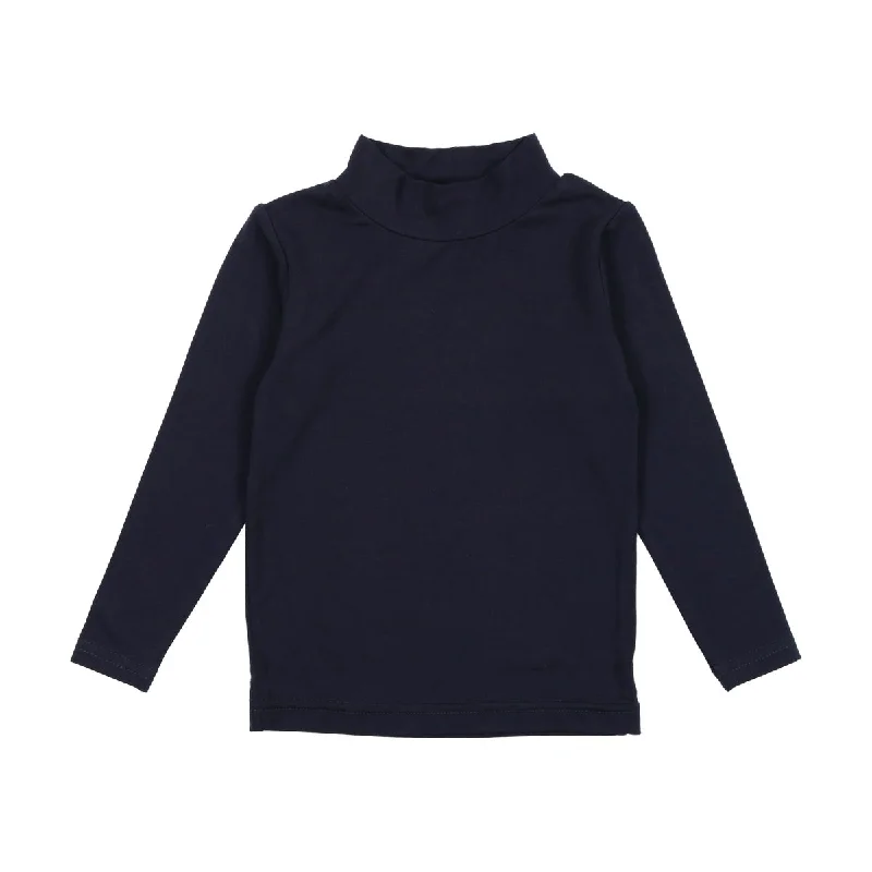 Lil Legs Navy Bamboo Mockneck