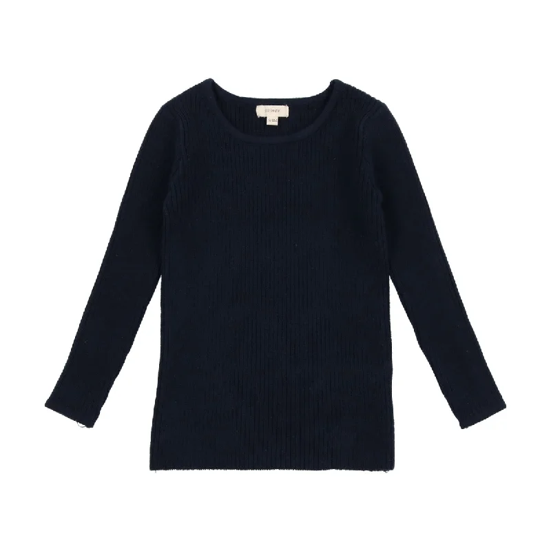 Lil Legs Navy Knit Crewneck Sweater