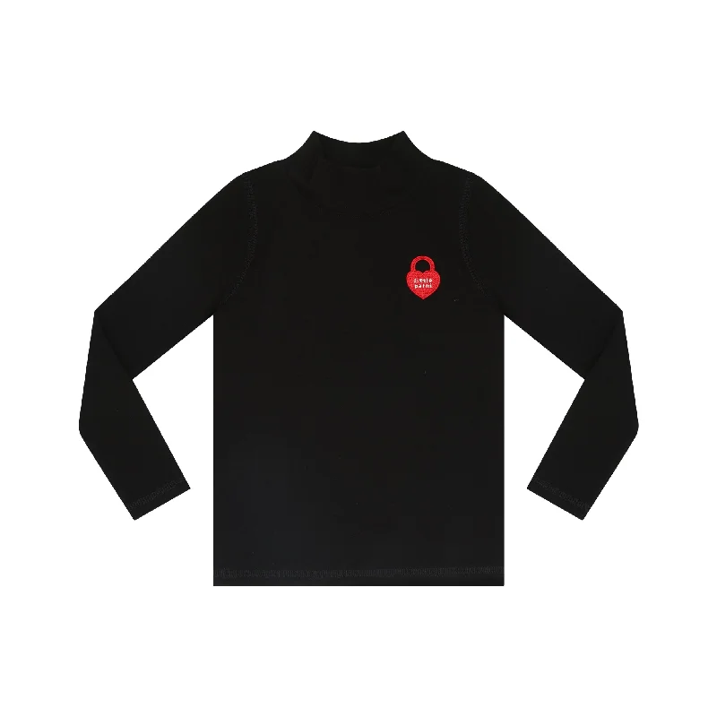 Little Parni Black Heart Logo Mockneck