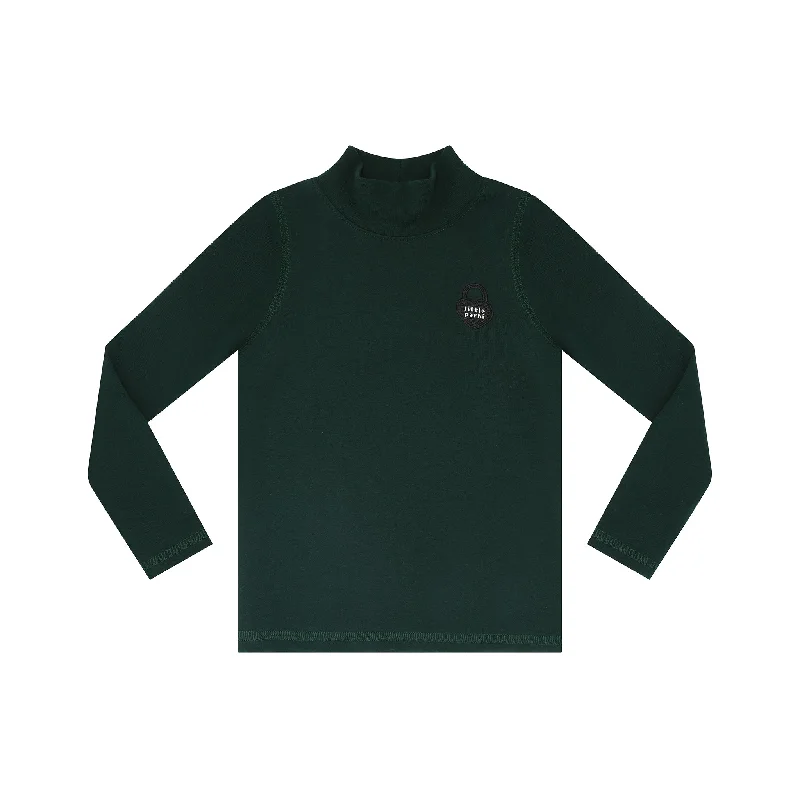 Little Parni Green Heart Logo Mockneck