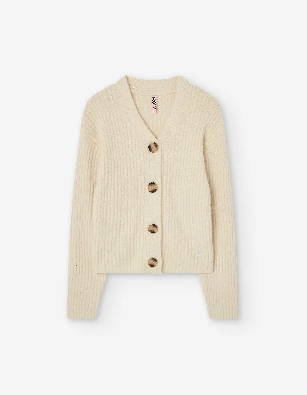 Losan Ecru Knit Cardigan