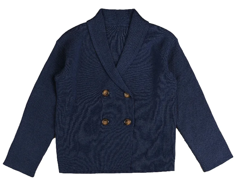 Noma Cobalt Grandad Double Breasted Cardigan