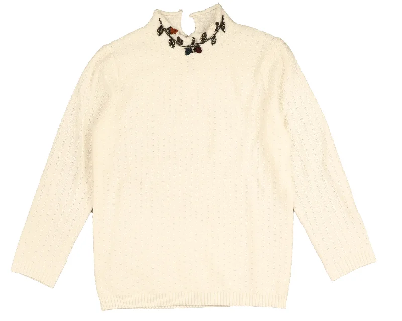 Noma Ivory Embroidered Turtleneck