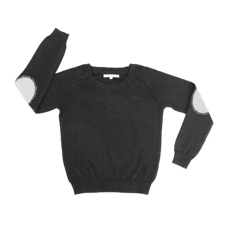 Parni Black Elbow Patch Sweater