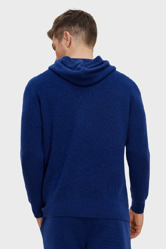 Ribbed Cashmere Full Zipper Hoodie