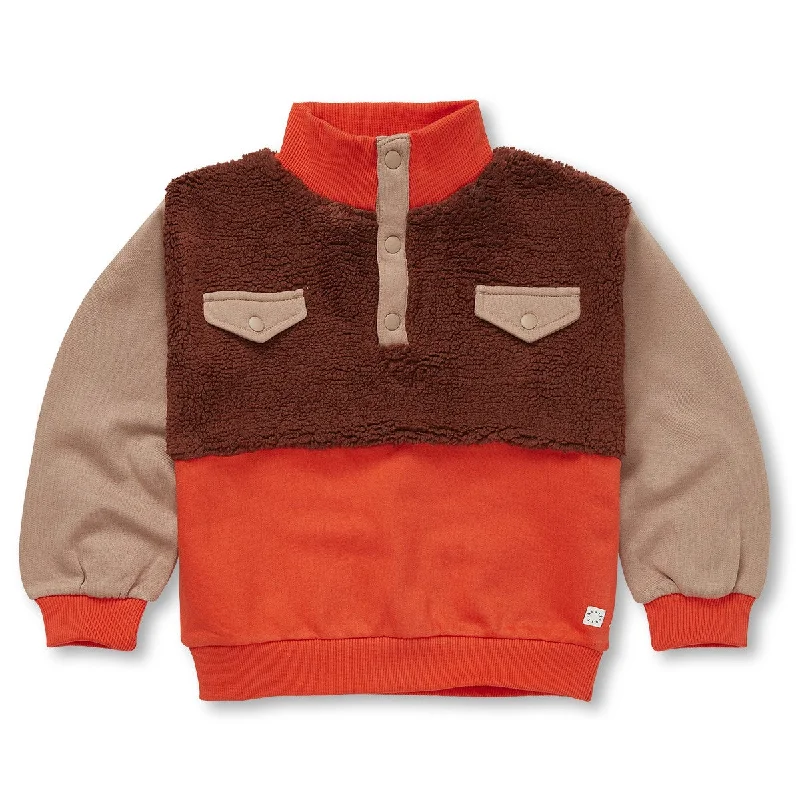 Sproet & Sprout Brown Colorblock Anorak Sweatshirt