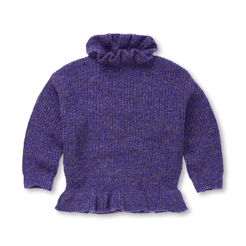 Sproet & Sprout Purple Ruffle Peplum Sweater