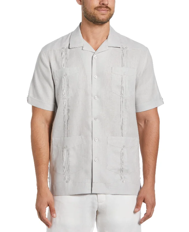 100% Linen Classic Guayabera Shirt - Short Sleeve