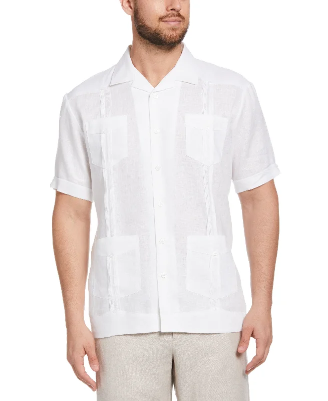 100% Linen Classic Guayabera Shirt - Short Sleeve