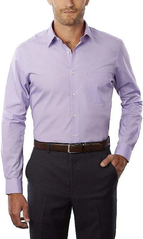 Van Huesen Slim FitFlex Stretch Wrinle Free Dress Shirt-Lavender