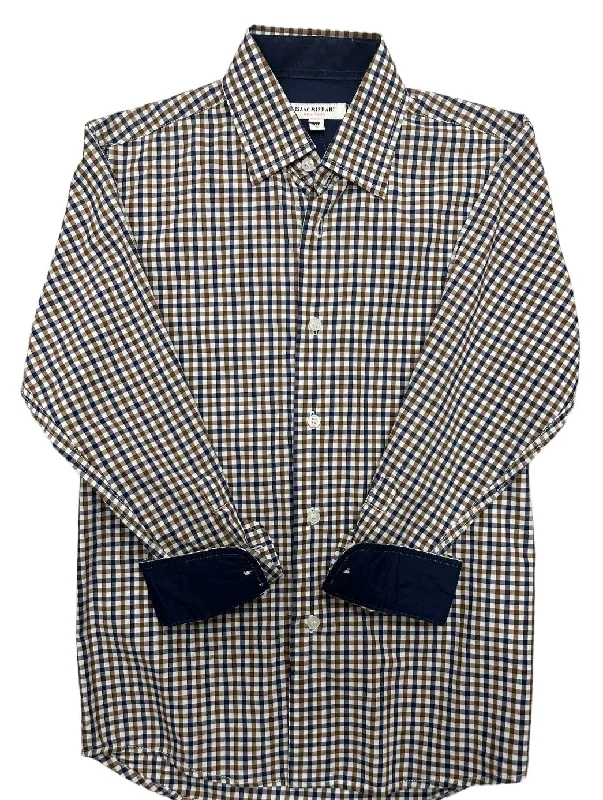 ISAAC MIZRAHI BOY COTTON DRESS SHIRT - BLUE