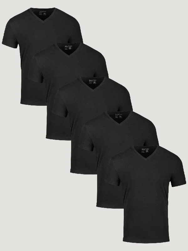 All Black V-Neck 5-Pack