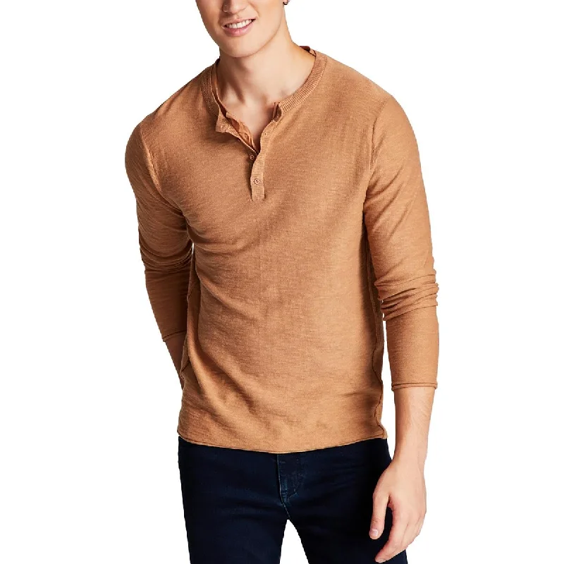 And Now This Mens Knit Pullover Henley Shirt