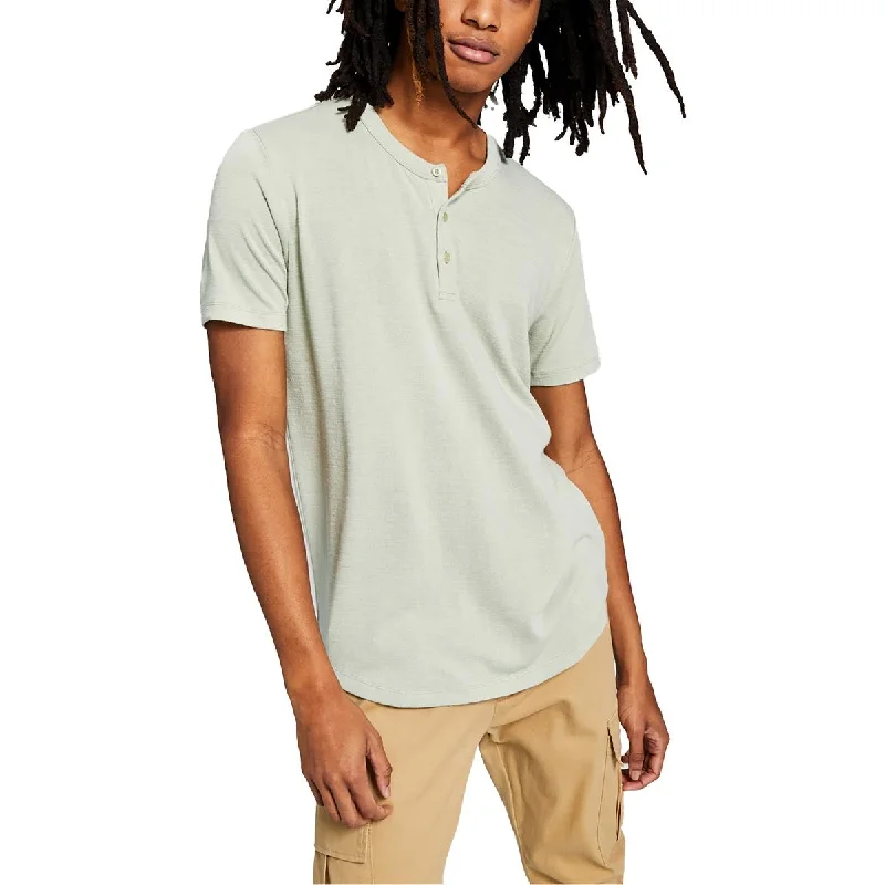 And Now This Mens Knit Short Sleeves Henley Shirt