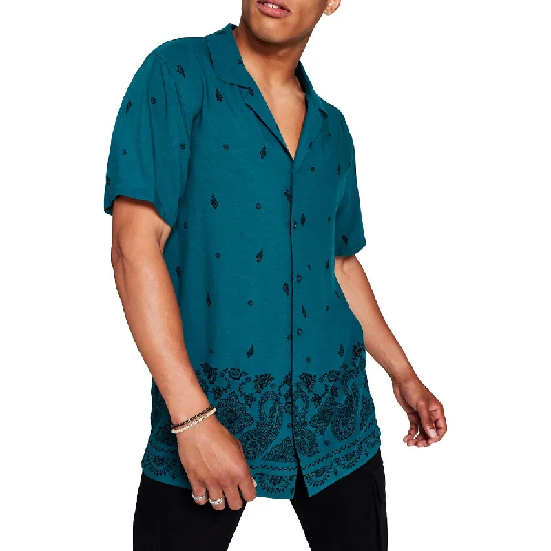 And Now This Mens Woven Paisley Button-Down Shirt