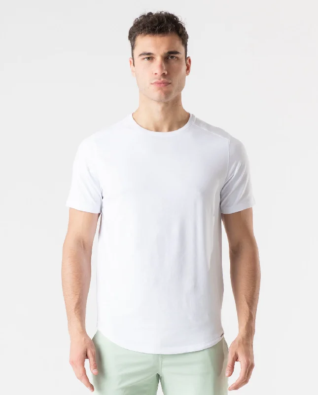 Aviation Tee Curved Hem White