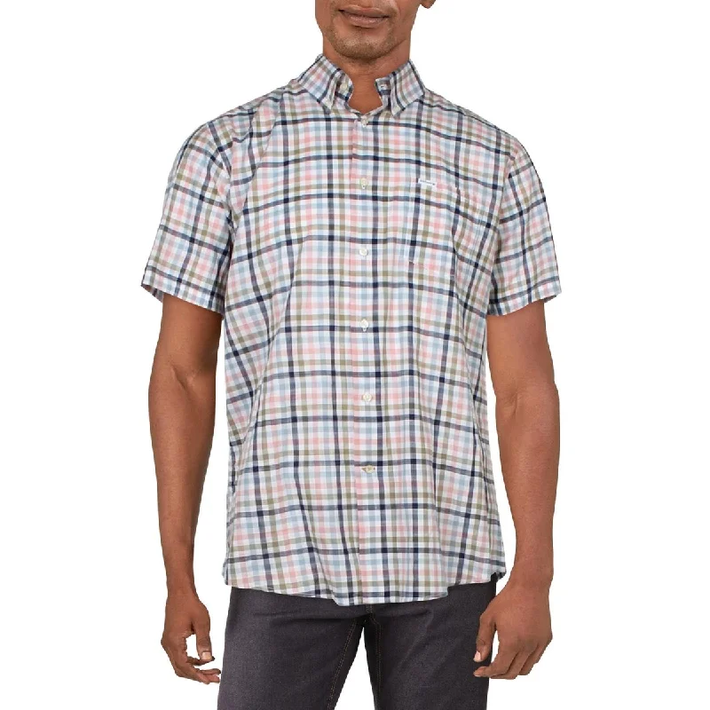 Barbour Mens Cotton Short Sleeve Button-Down Shirt