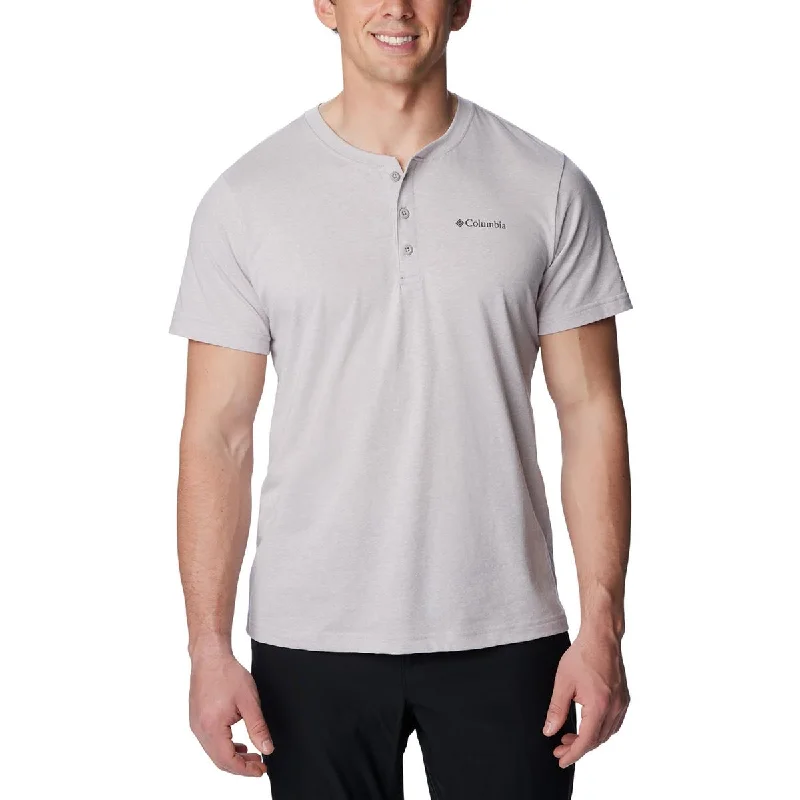 Columbia Mens Logo Cotton Henley Shirt