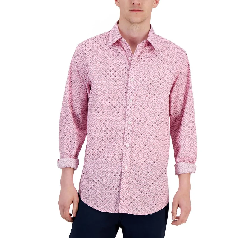 Club Room Mens Collar Printed Button-Down Shirt