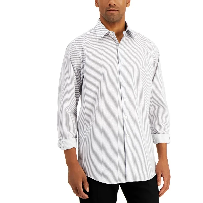 Club Room Mens Collared Striped Dress Shirt