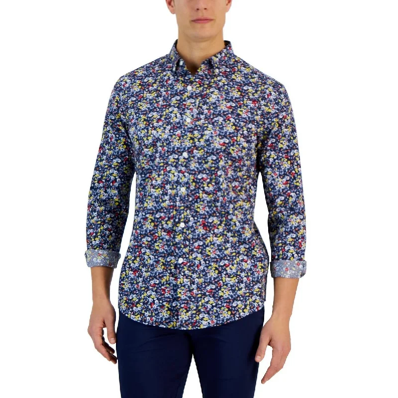 Club Room Mens Cotton Floral Button-Down Shirt