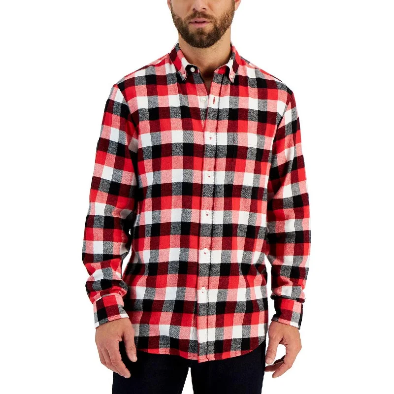 Club Room Mens Flannel Cotton Button-Down Shirt