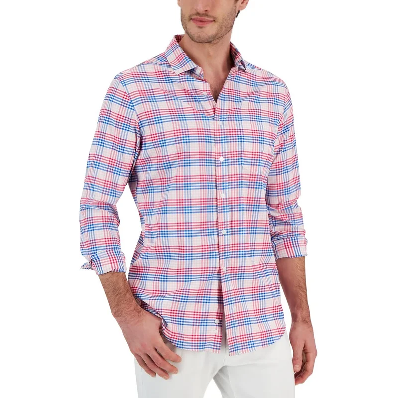 Club Room Mens Malia Plaid Woven Button-Down Shirt