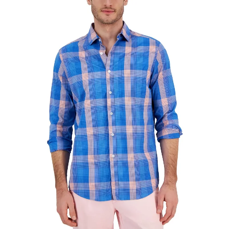 Club Room Mens Plaid Classis Fit Button-Down Shirt