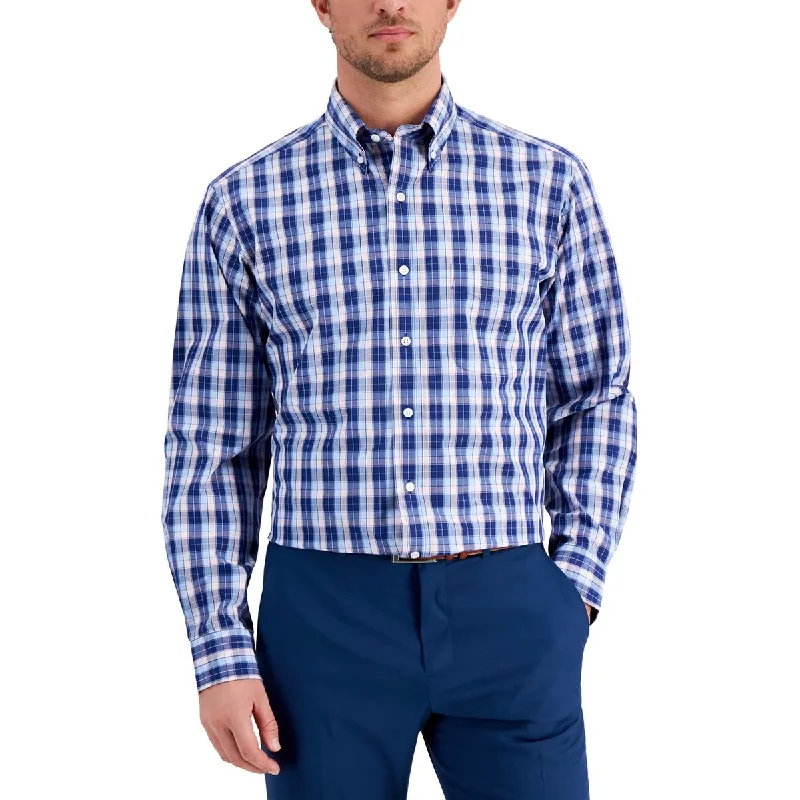 Club Room Mens Plaid Dress Shirt